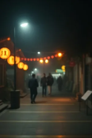 旧居民楼外立面上晾衣绳挂满的一排衣物